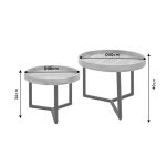 Tavolina anësore të vendosura 2pcs Kelly druri i fortë natyror-i zi - Image 4