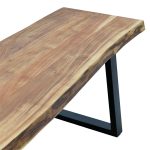 Stol Miles druri i ngurtë 4cm arra-e zezë 160x40x45cm - Image 5