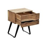 Nightstand Imena  druri i ngurtë 4cm natyror-i zi 45x35x56cm - Image 3