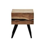 Nightstand Imena  druri i ngurtë 4cm natyror-i zi 45x35x56cm - Image 4