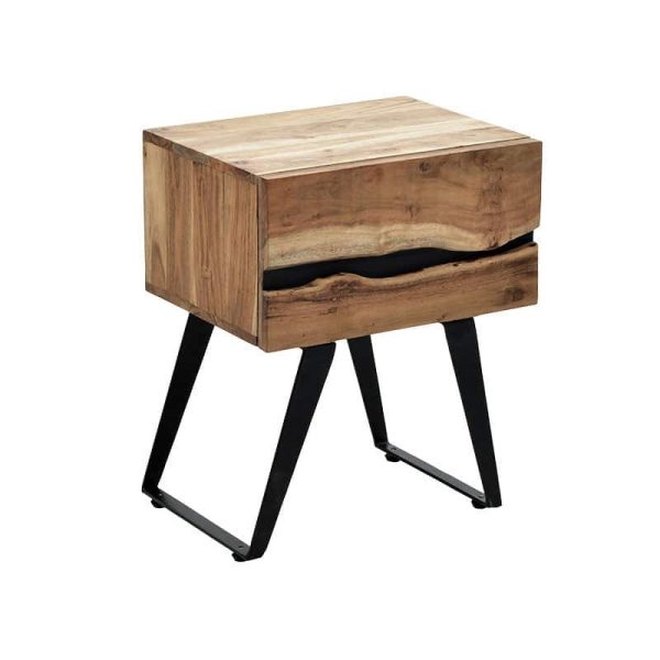 Nightstand Imena druri i ngurtë 4cm natyror-i zi 45x35x56cm