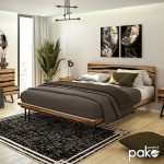 Gjoksi i sirtarëve Imena  druri i ngurtë 4cm natyral-i zi 80x38x86.5cm - Image 2