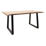 Tavolina e ngrënies Miles  druri i ngurtë 4cm i zi 140x80x78cm