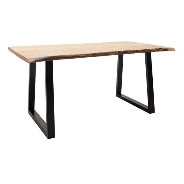 Tavolina e ngrënies Miles  druri i ngurtë 4cm i zi 140x80x78cm