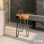 Tabela anësore Tripp I  tryezë druri të ngurta 6.5-7cm natyrore -këmbët e zeza 32x30x47cm - Image 2