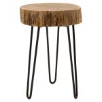Tabela anësore Tripp I  tryezë druri të ngurta 6.5-7cm natyrore -këmbët e zeza 32x30x47cm
