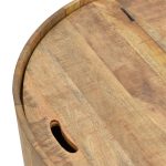 Tavolinë mesi Darian, me hapësirë magazinimi, prej druri natyral të ngurtë të mangos, D90x45cm - Image 4