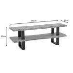 Mobilje televizori Fuji, dru masiv natyral i akacisë 140x40x52cm - Image 6