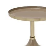 Tavolina e arkivolit Treil Inart beige-gold enamel metal D36x45cm - Image 2