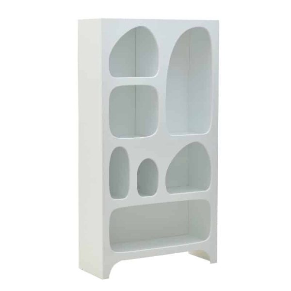 Dyshemeja e mbajtur Glabo Inart druri i bardhë 80x32x150cm