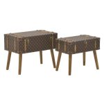 Trunk 2 copë set Sarno Inart kafe pu 60x34x45cm