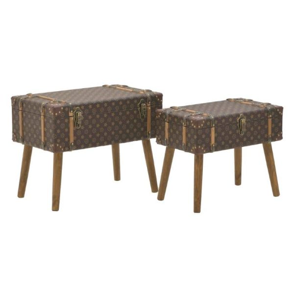 Trunk 2 copë set Sarno Inart kafe pu 60x34x45cm
