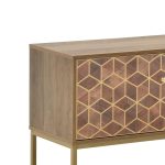 Kabineti televiziv Brilo Inart druri ngjyrë kafe-ari 145x39x55cm - Image 2