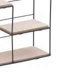 Raft muri Basami Inart black-natural metal-wood 30x11x30cm - Image 3