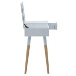 Tavolina e veshjes me pasqyrë Calpo Inart melamine e bardhë 80x40x76/114cm - Image 6