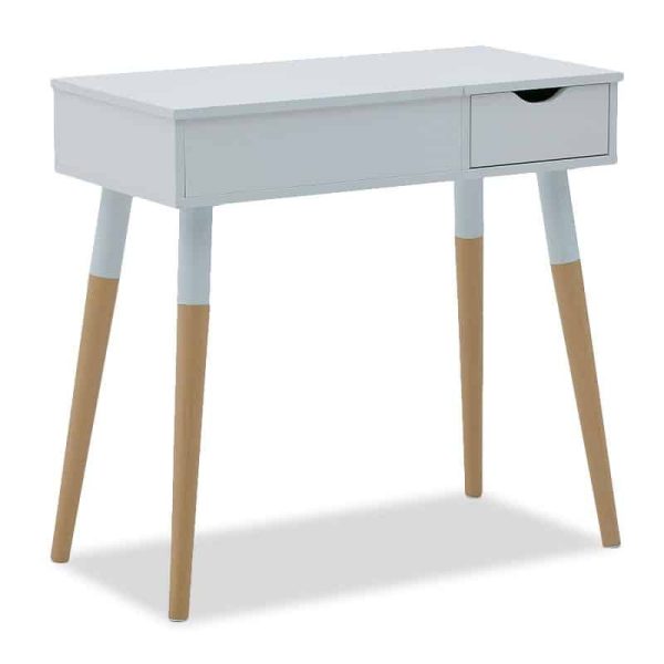 Tavolina e veshjes me pasqyrë Calpo Inart melamine e bardhë 80x40x76/114cm