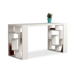 Tavolinë pune Labirent, ngjyrë e bardhë, 140x60x75