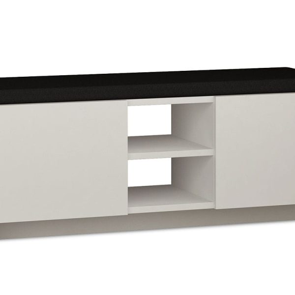 Dollapi i mobiljeve të hyrjes me këpucë stol Zulla  10 palë të bardha 110x37x43 cm