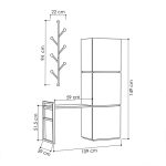 Korridori Mello  qëndron në lisin - ngjyra anthracite 109x39x149cm - Image 4