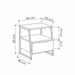 Nightstand Johana  black-gray antique 45x40x50cm - Image 6