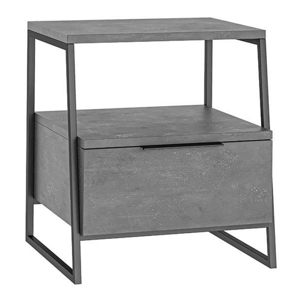 Nightstand Johana  black-gray antique 45x40x50cm
