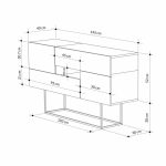 Buffet Roberta  gri mermer antik-bardhë 145x40x82cm - Image 5