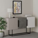 Buffet Estella  gri antike-mocha-white 150x42x79.5cm - Image 2