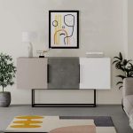 Buffet Estella  gri antike-mocha-white 150x42x79.5cm - Image 4