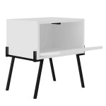 Komodinë Hamer  bardhë-zi 48x34x51cm - Image 3