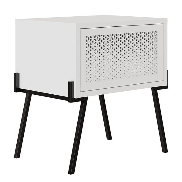 Komodinë Hamer  bardhë-zi 48x34x51cm