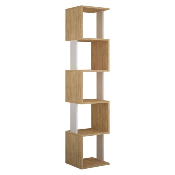 Bookcase - Kolona Piri natyrore-e bardhë 35x30x161cm