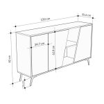 Buffet Hana  natyrore-qymyr antike 150x35.5x82cm - Image 5