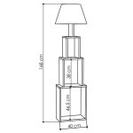 Llambë dyshemeje PWL-1230, Ε27, bezhë-nuancë antracit 40x19.80x168cm - Image 3