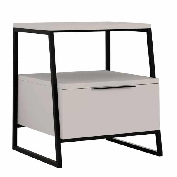 Nightstand Johana black-cream 45x40x50cm