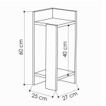 Nightstand Immerse vendosur 2 pics bardhë 27x25x60cm - Image 3