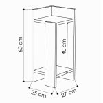 Nightstand Immerse  set 2 pics mocha 27x25x60cm - Image 3