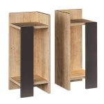 Nightstand Immerse  set 2 pics oak-anthracite 27x25x60cm