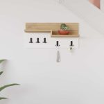 Varëse muri Harm  melamine të bardhë lisi 65x15x31cm - Image 2