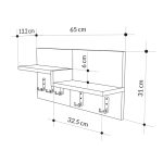Varëse muri Harm  melamine të bardhë lisi 65x15x31cm - Image 4
