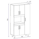 Kabinetet e kuzhinës Defne  në ngjyrë të bardhë-arrë 89x37.5x160cm - Image 5