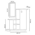 Mobilje hyrëse me pasqyrë Ceel  me ngjyrë të bardhë-arrë 80x29.5x90cm - Image 6
