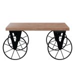 Tavolina e kafesë Pakoworld biçikletë në ngjyrë të zezë-arrë 85x55x41cm - Image 3