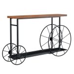 Console Bike  në ngjyrë të zezë-arrë 148x28x85cm