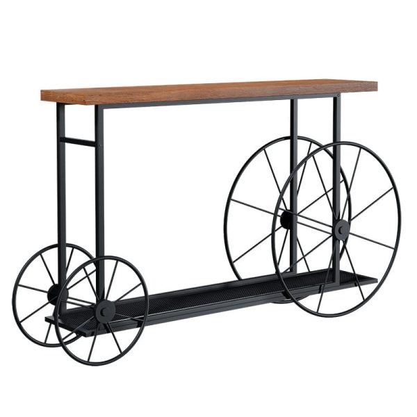 Console Bike  në ngjyrë të zezë-arrë 148x28x85cm