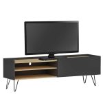 Tv stand Veronica  në gri të errët-natyrore 120x33x49,5cm