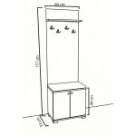 Mobilje hyrje Echo  bardhë 60x33x177cm - Image 6