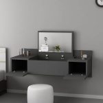 Tavolina e varur e veshjes me pasqyrë Tabia anthracite 100x39x33cm - Image 3