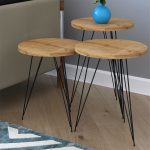 Tabelat anësore vendosin 3pcs Merci në ngjyrë natyrale-të zezë - Image 3