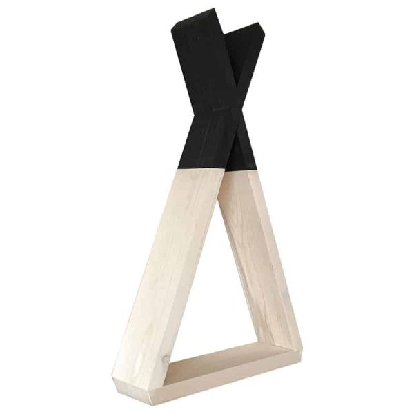 Hemla  mur raft natyrore-e zezë 23x6x40cm