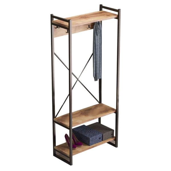 Mobilje hyrëse Baker  arra-e zezë 90x34x180cm